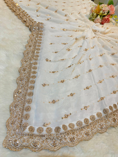 Mehz Pure Viscose Georgette Dyeable Dupatta (2.40 Meter length)
