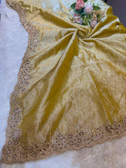 Heeramandi Pure Crush Tissue Dupatta With Cutwork Four side 2.50 Meter length