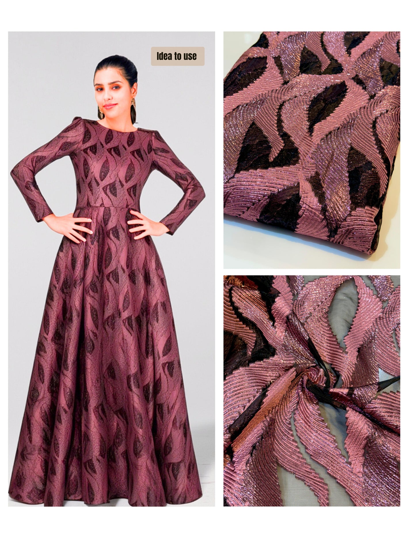 Fiora Big Width Organza Jacquard Fabric 55 inch width