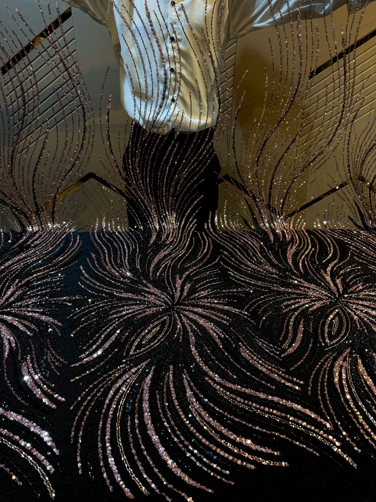 Qurbat Handwork Net Embroidery Cutdana 54 Inch width