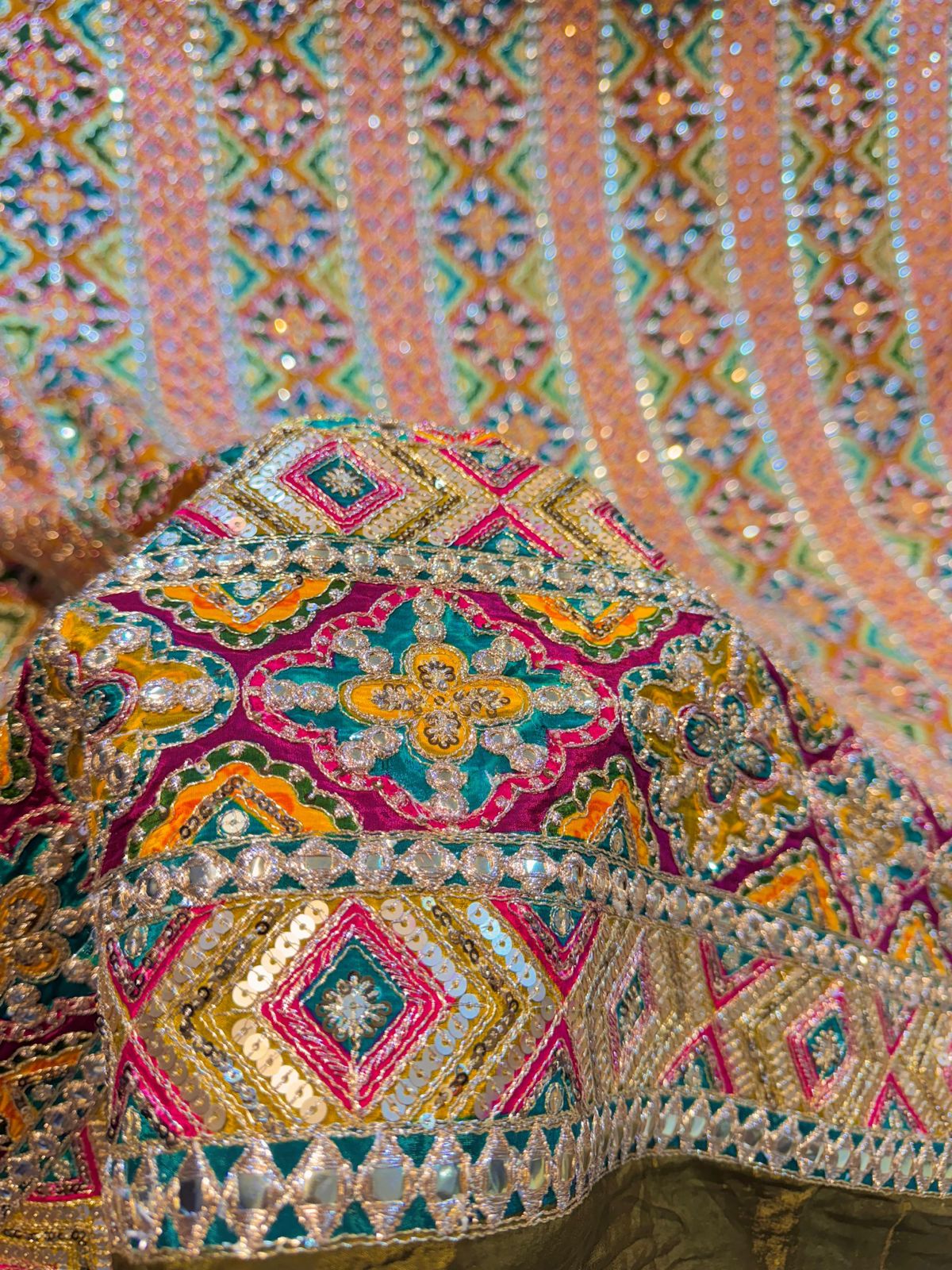 Guzarish Crape Floral Embroidery  48 inch width