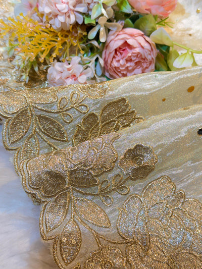 Pure Zari Tissue Booti Dupatta Dyeable 2.50 meter length