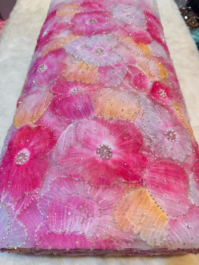 Fiza Applique Handwork Net Embroidery 54 inch width