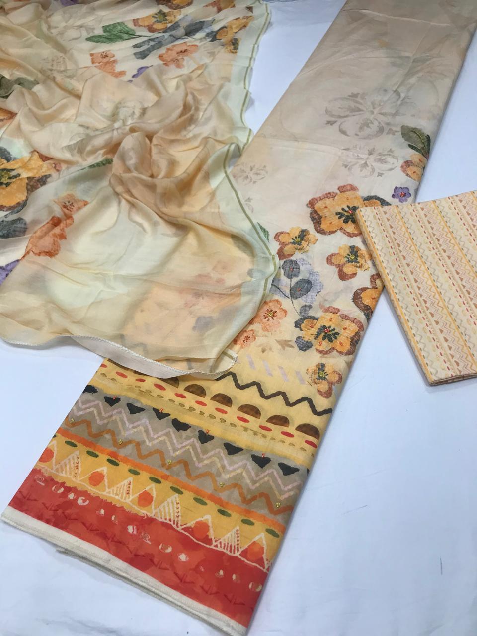 Very Beautiful unstitched muslin cotton suits