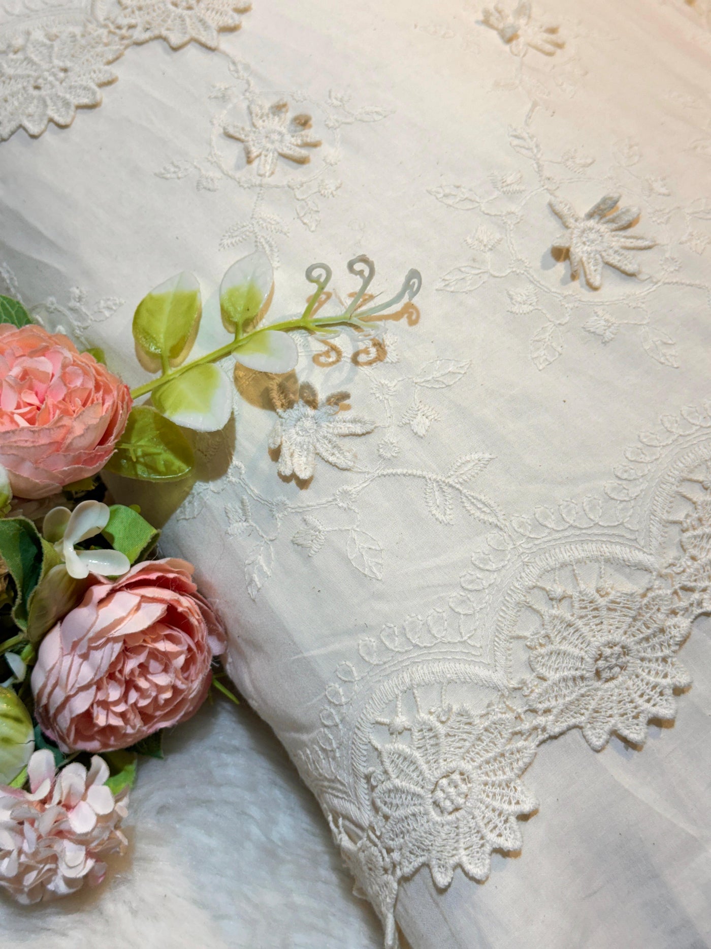Imported Pure Cotten Chikan Lacework 48 inch width