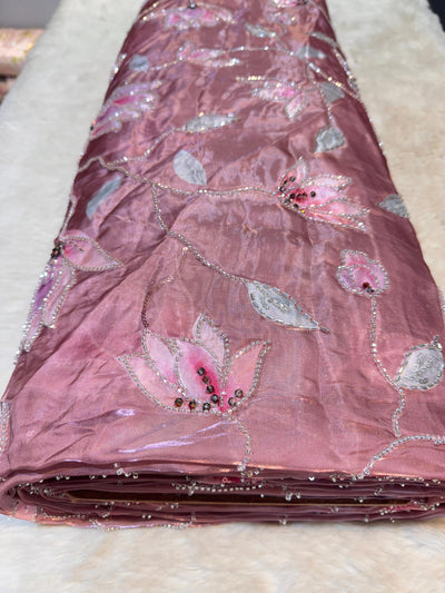 Kinza Jimmy choo Floral Tissue Handwork Embroidery 54 inch Width