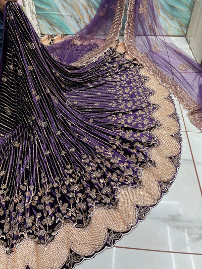 (Mix and Match ) Pure Velvet Handwork Embroidery 54 inch width / Net Dupatta With Two side Borders  37 inch width