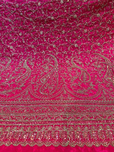 Sana Pure Crape Embroidery Paisley Design 48 inch width