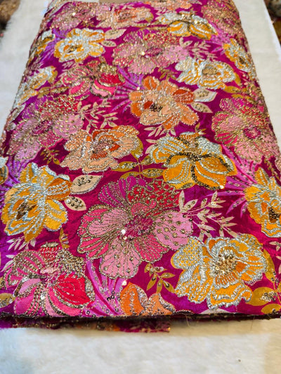 Arfia Pure Viscose Floral Embroidery 44 Inch Width