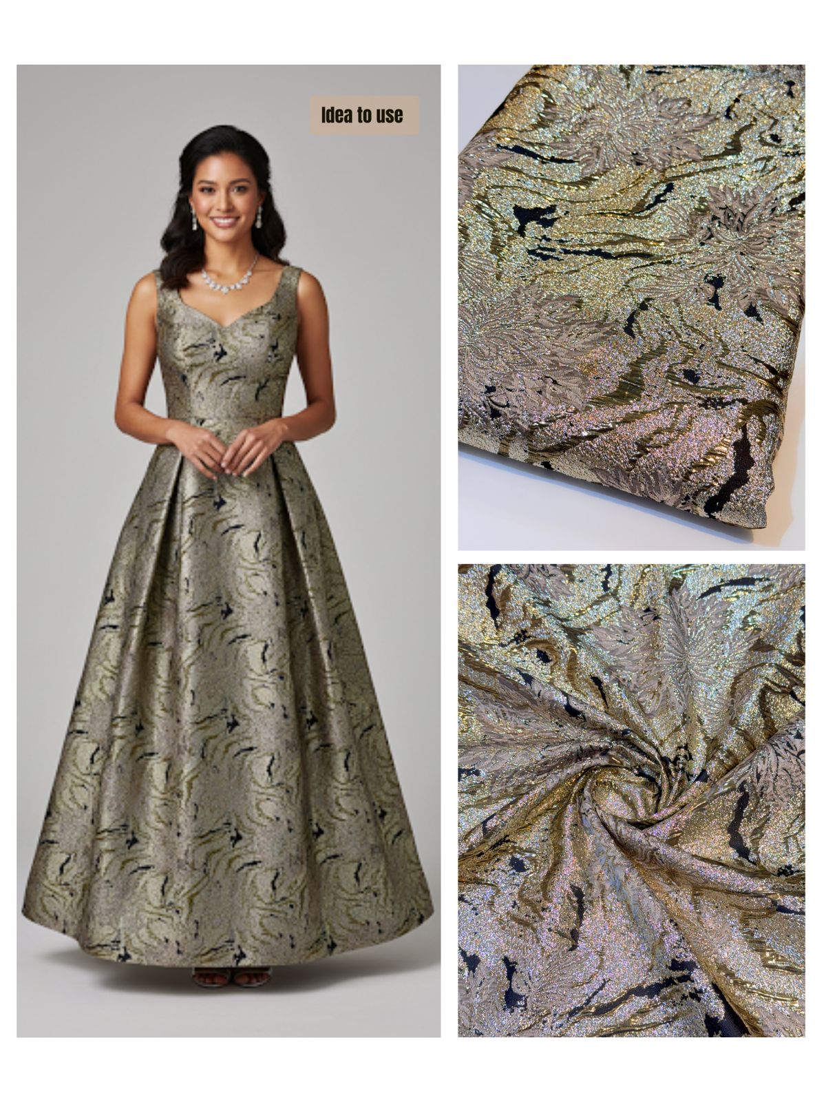 Fiora Big Width Korean Organza Jacquard Fabric 55 inch width