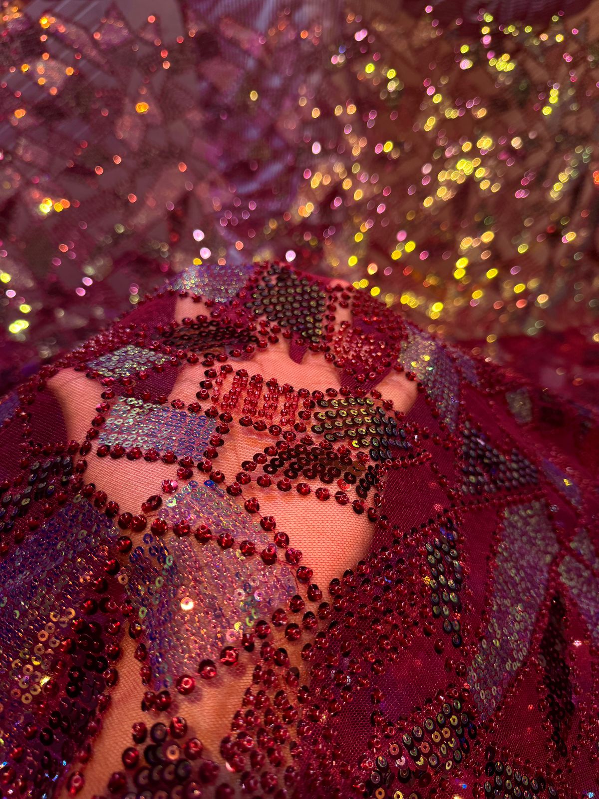 Mehreen Imported Net Handwork Embroidery Cutdana and Sequins work 54 Inch width