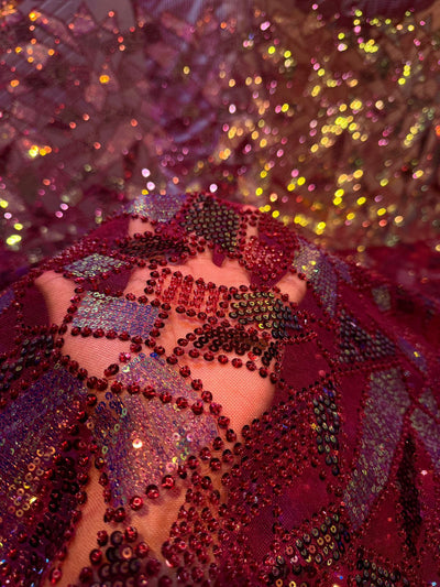 Mehreen Imported Net Handwork Embroidery Cutdana and Sequins work 54 Inch width