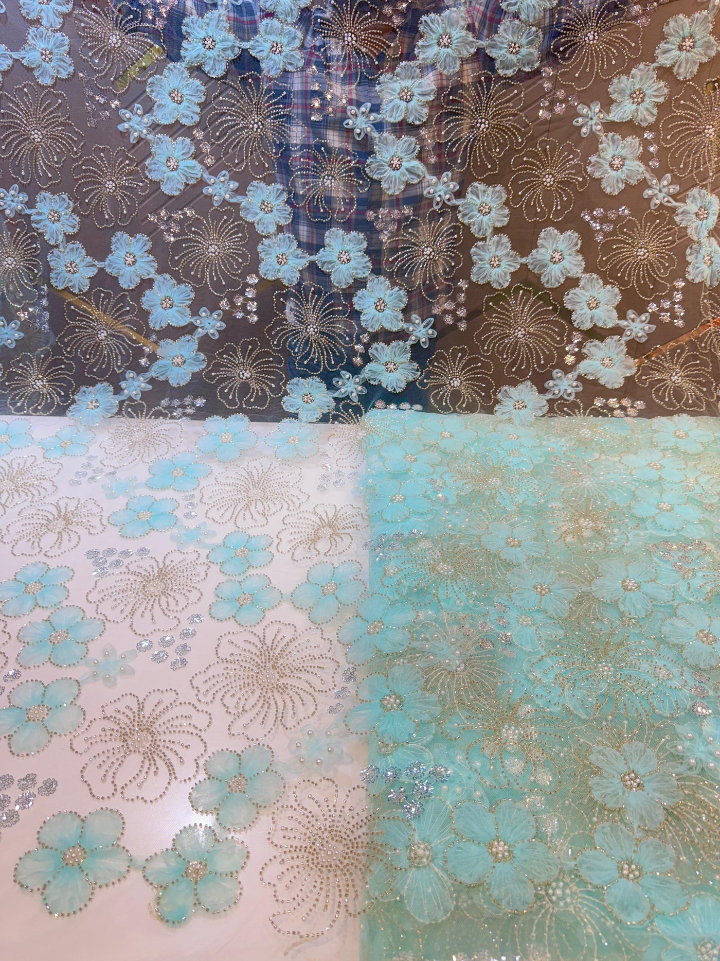Ruhi Appliqué Handwork Net Embroidery 54 inch width