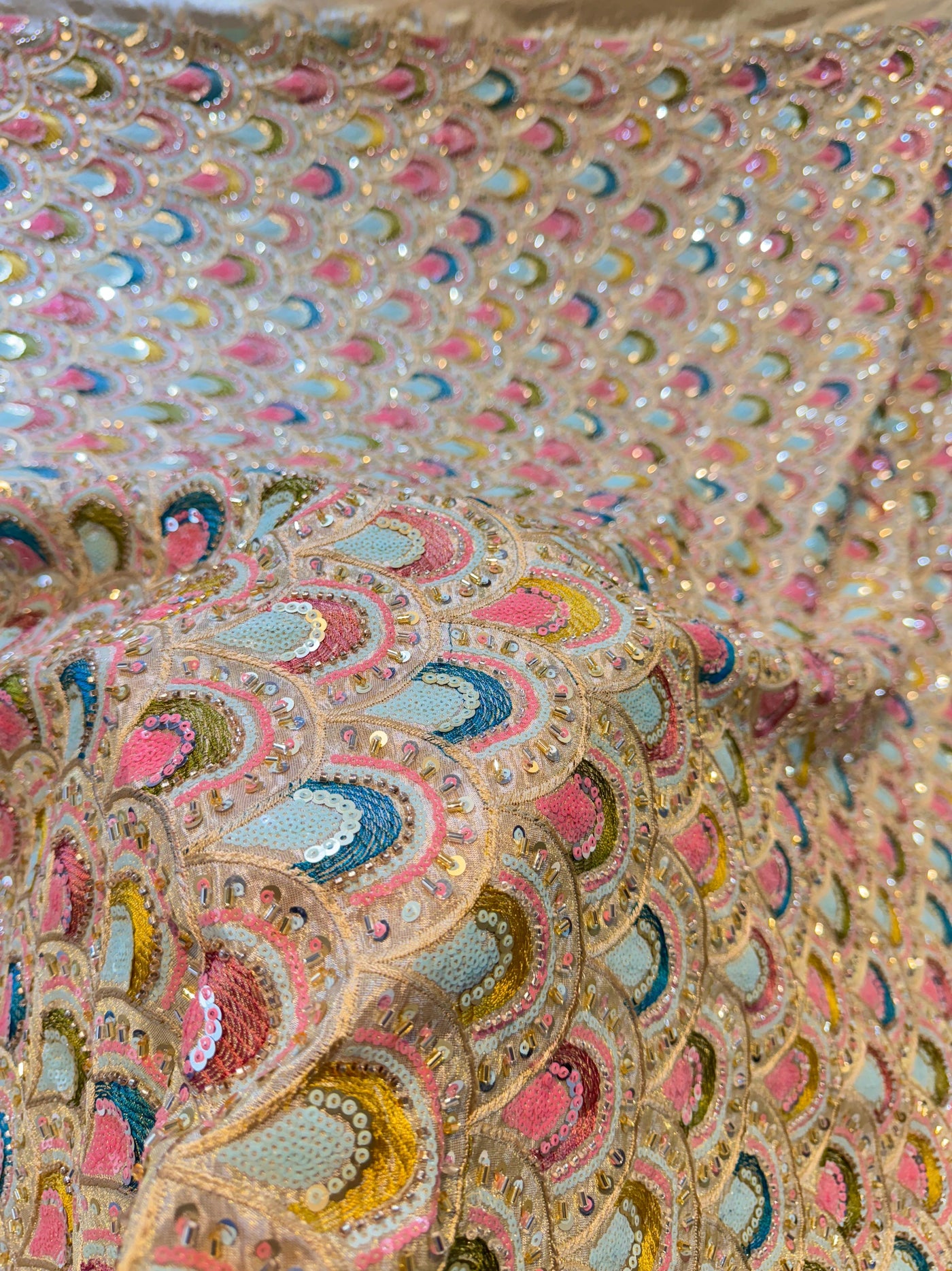 Seerat Pure Zari Tissue Handwork Embroidery 44 inch width