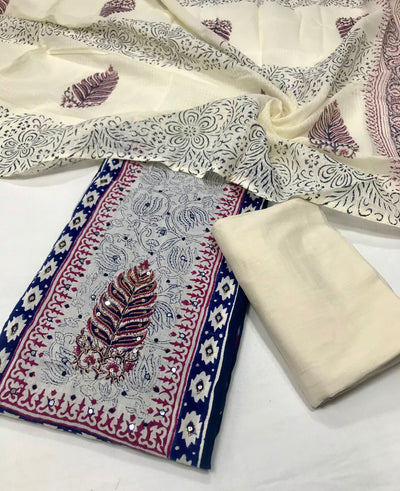 Very Beautiful Unstitched cotton Suits