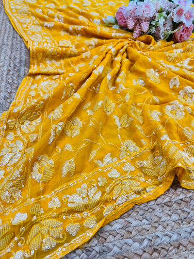 Pure Viscose Georgette Water Sequins Dupatta