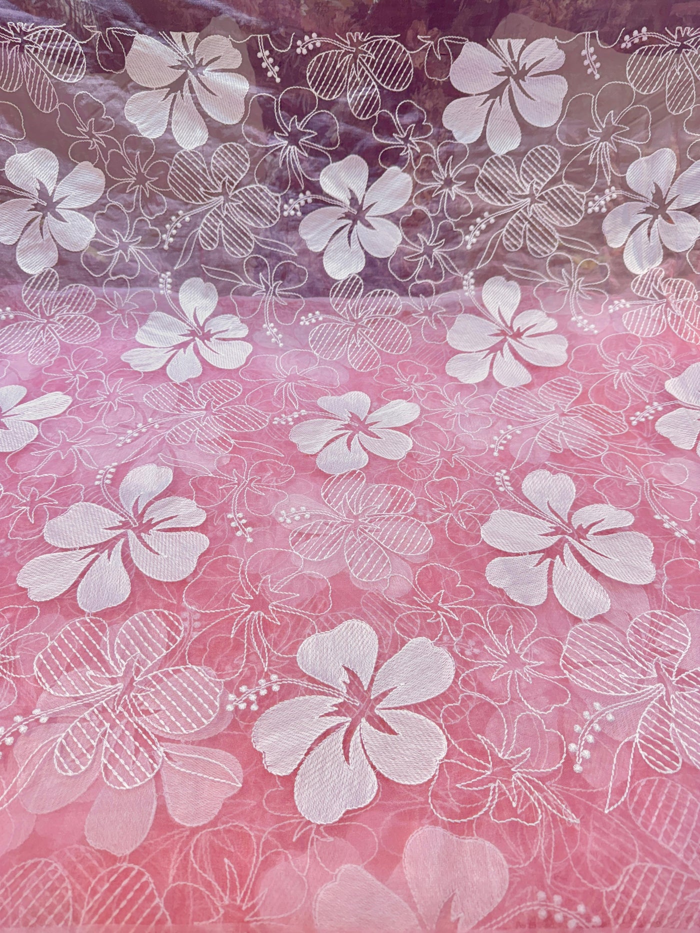 Aina Floral Organza Chikankari Embroidery 44 Inch Width