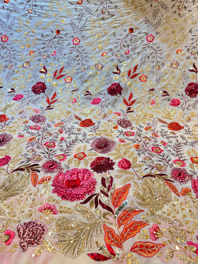 Eena Georgette Thread And Sequins Embroidery 50 Inch width
