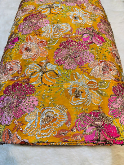 Arfia Pure Viscose Floral Embroidery 44 Inch Width