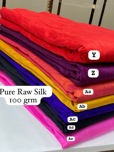 Pure Raw Silk Solid Colors Mill Dyed 44 Inch width