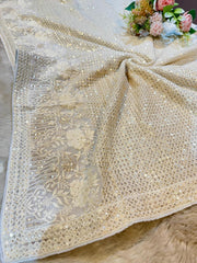 Pure Georgette Chikankari Dupatta Dyeable 2.40 meter length