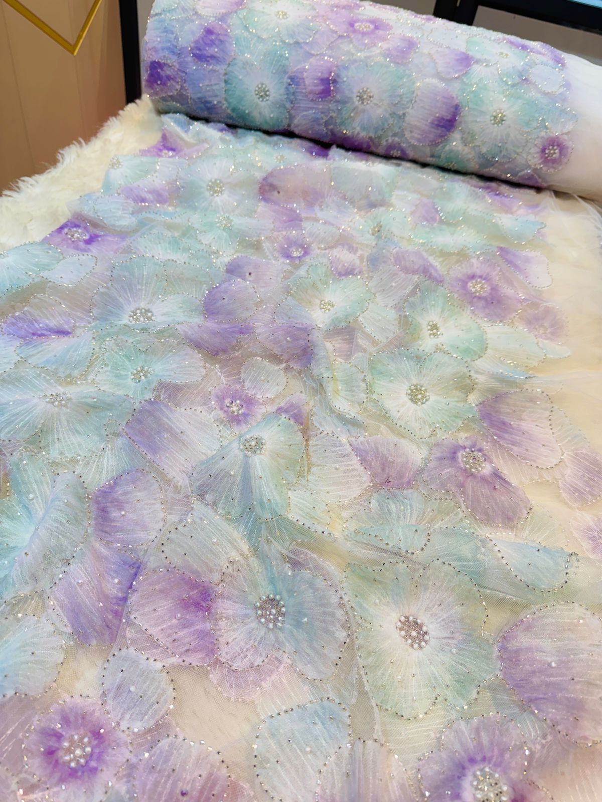 Fiza Applique Handwork Net Embroidery 54 inch width