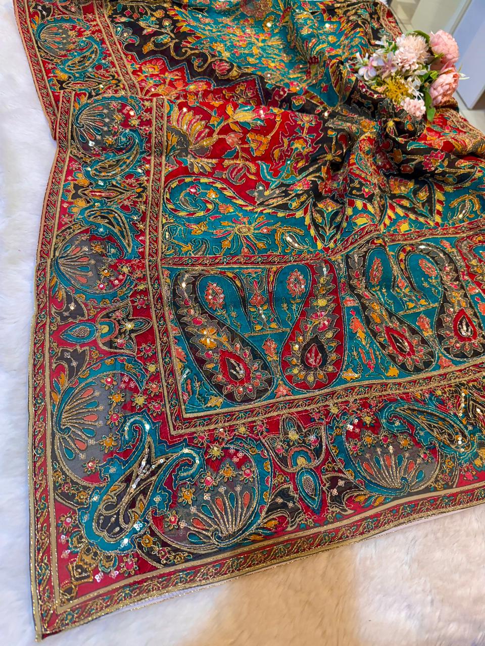 Pure Georgette Itar Dupatta 2.50 meter length