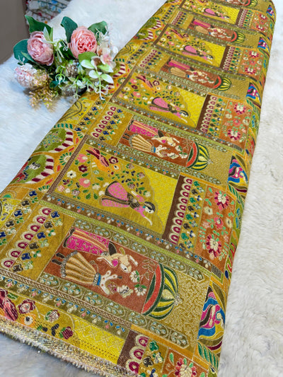 Raja Rani pure Dola silk Jacquard 44 Inch Width