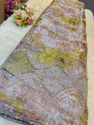 Unjum Jimmy Choo Handwork Embroidery With Daaman Work 54 inch width