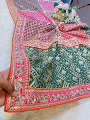 Pure Karachi Real Mirror Handwork Chinon Dupatta 2.5 Meter Length