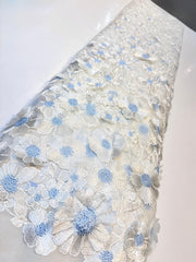 White Dream Net Applique Imported Net Embroidery 56 inch Width