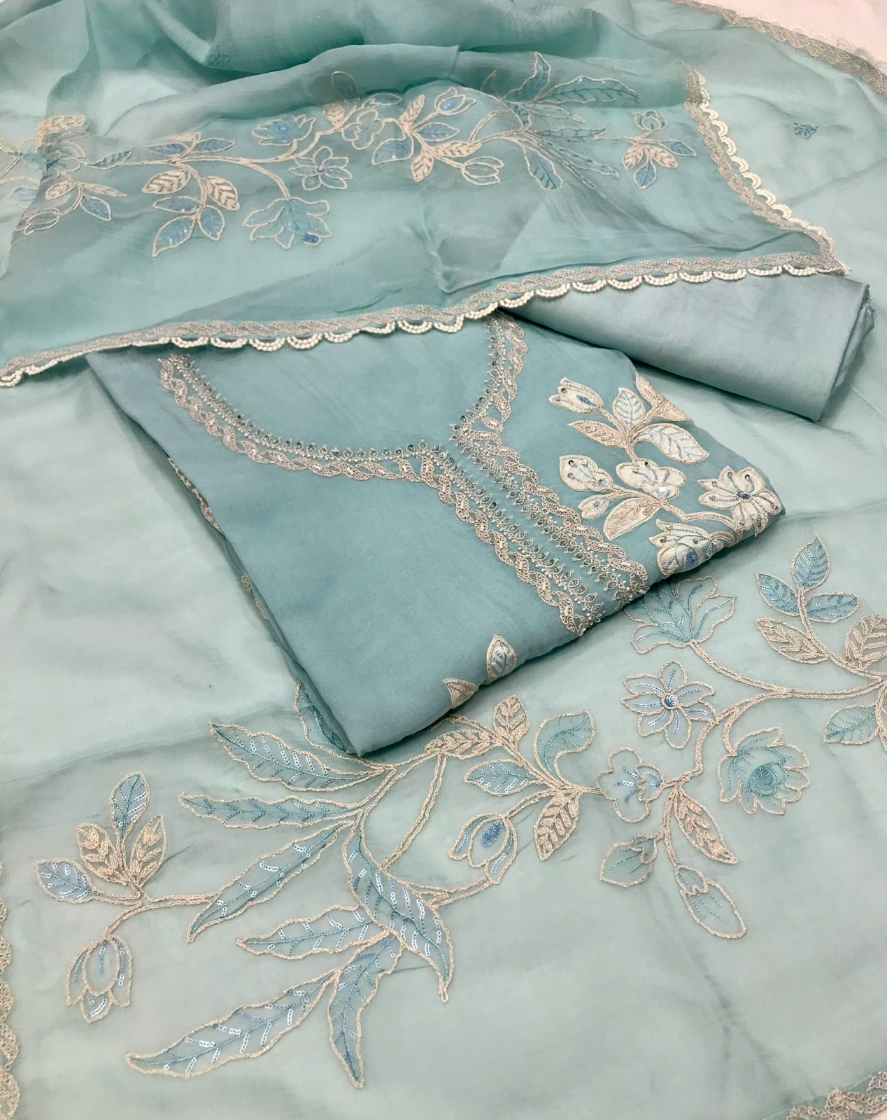 Very Beautiful unstitched organza suits