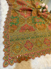Pure Chinon Leher Handwork  Dupatta With real mirror work 2.50 meter length