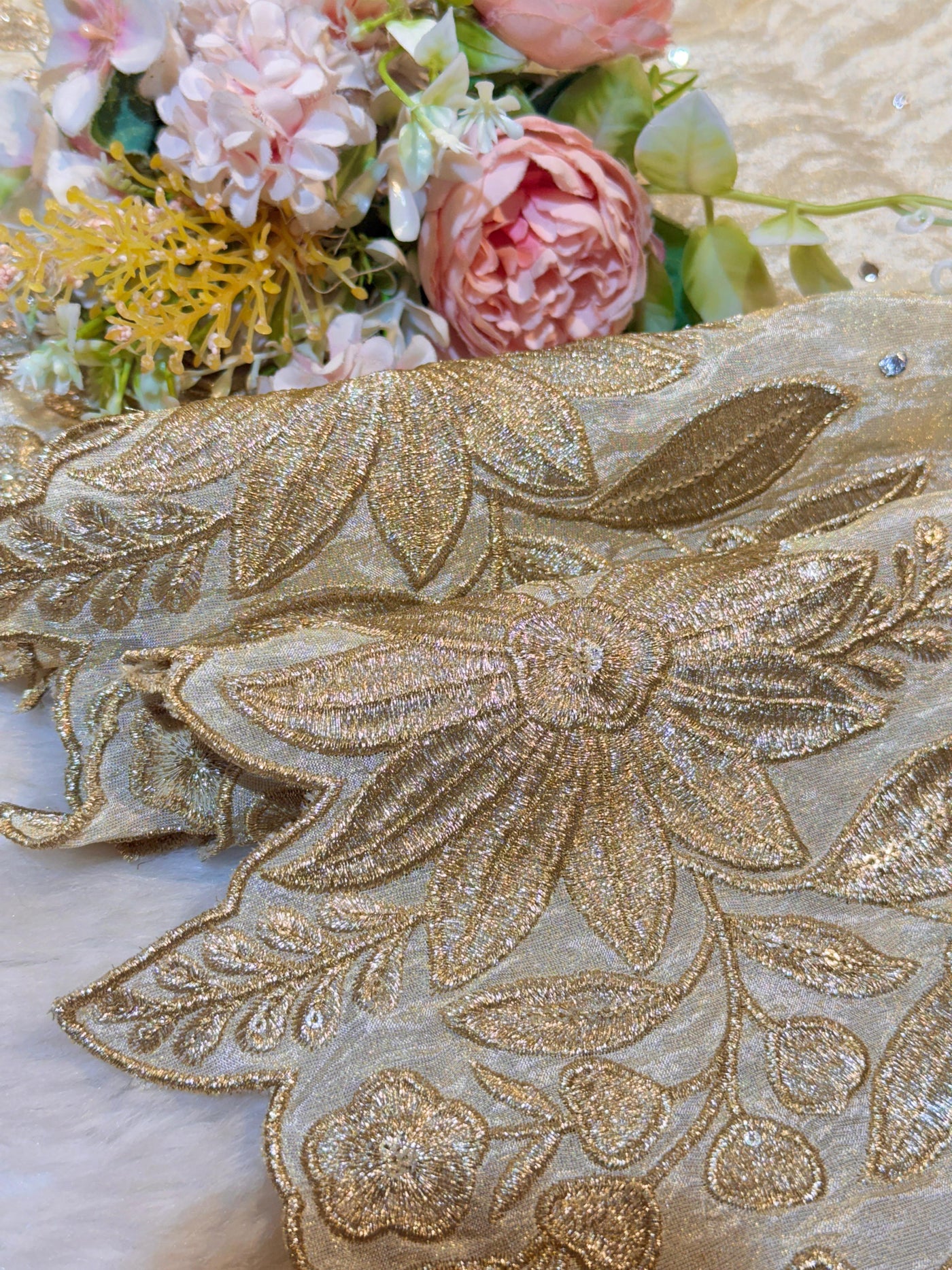 Pure Zari Tissue Booti Dupatta Dyeable 2.50 meter length