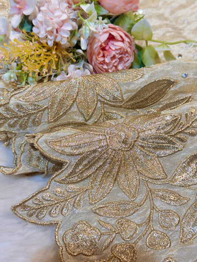 Pure Zari Tissue Booti Dupatta Dyeable 2.50 meter length