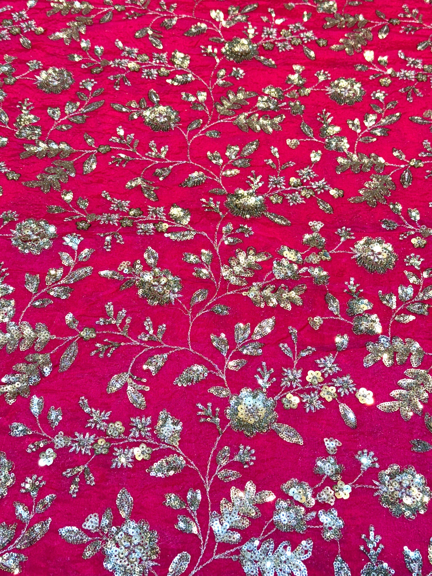 (Mix Match Combinations ) - Pure chinon sequins Work Shirt / Pure Chinon double Side Border Dupatta