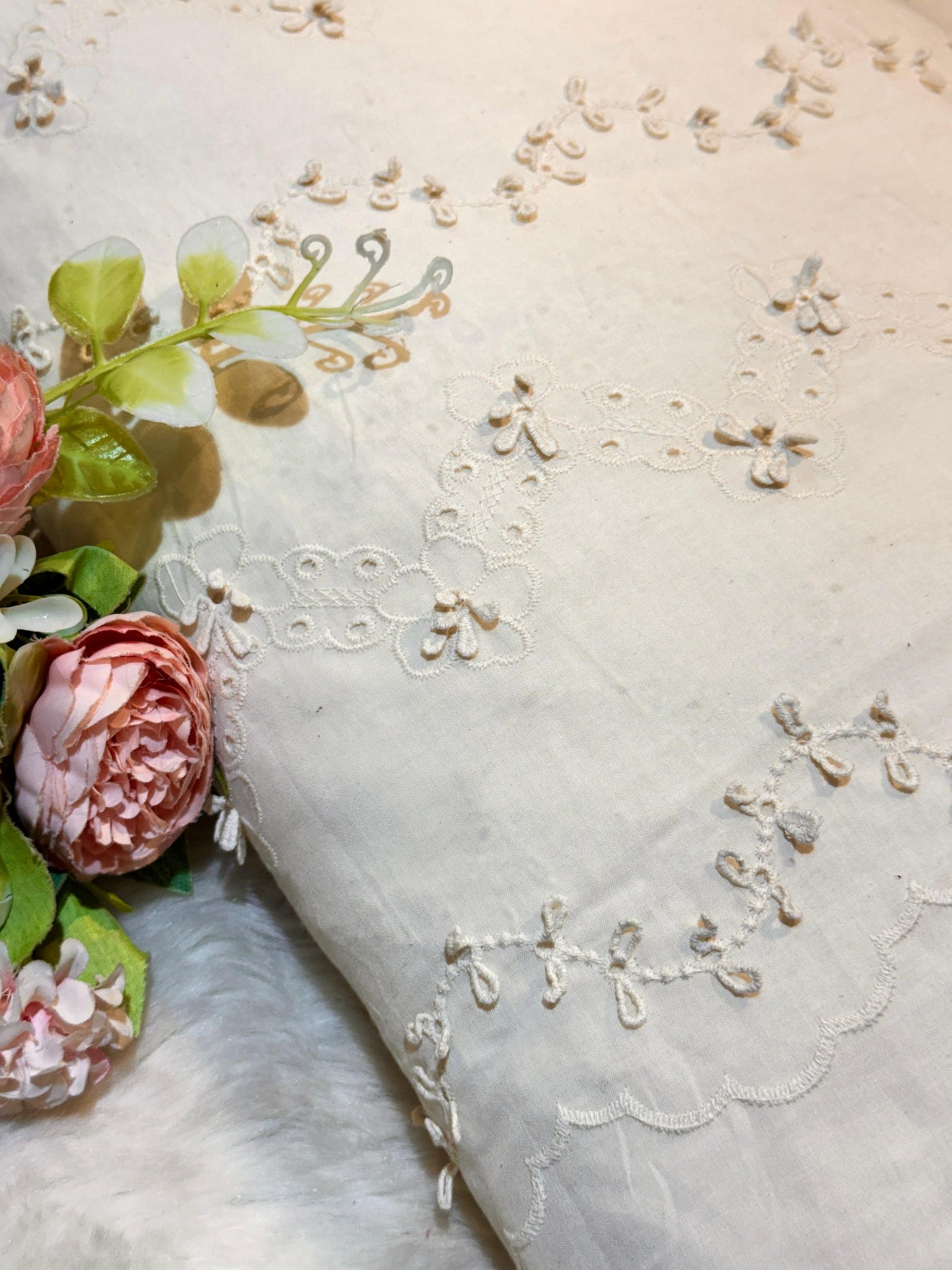 Imported Pure Cotten Chikan Lacework 48 inch width
