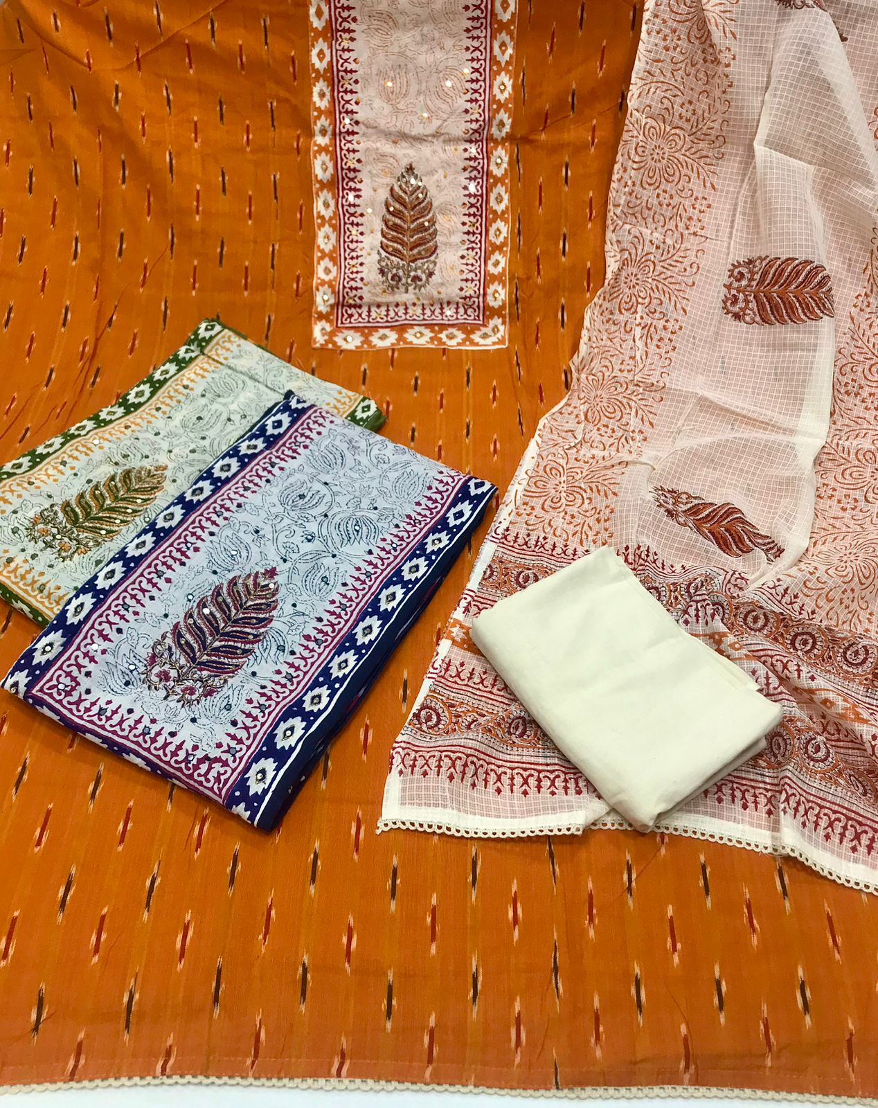 Very Beautiful Unstitched cotton Suits