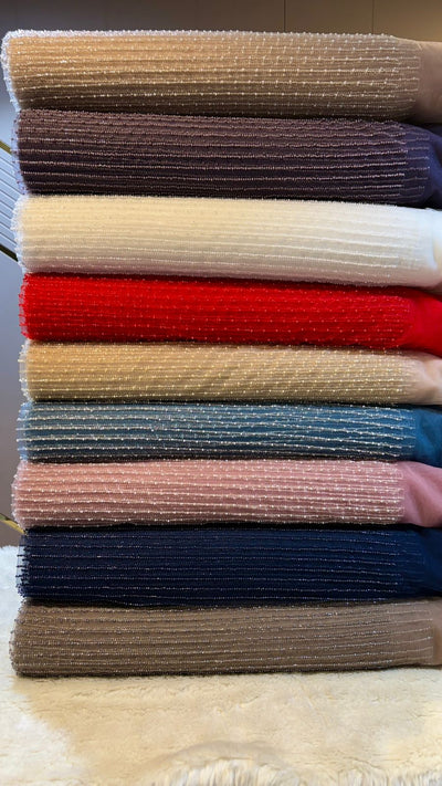 Net Stripe Handwork Nets with Cutdana and Pearl work 54 inch width