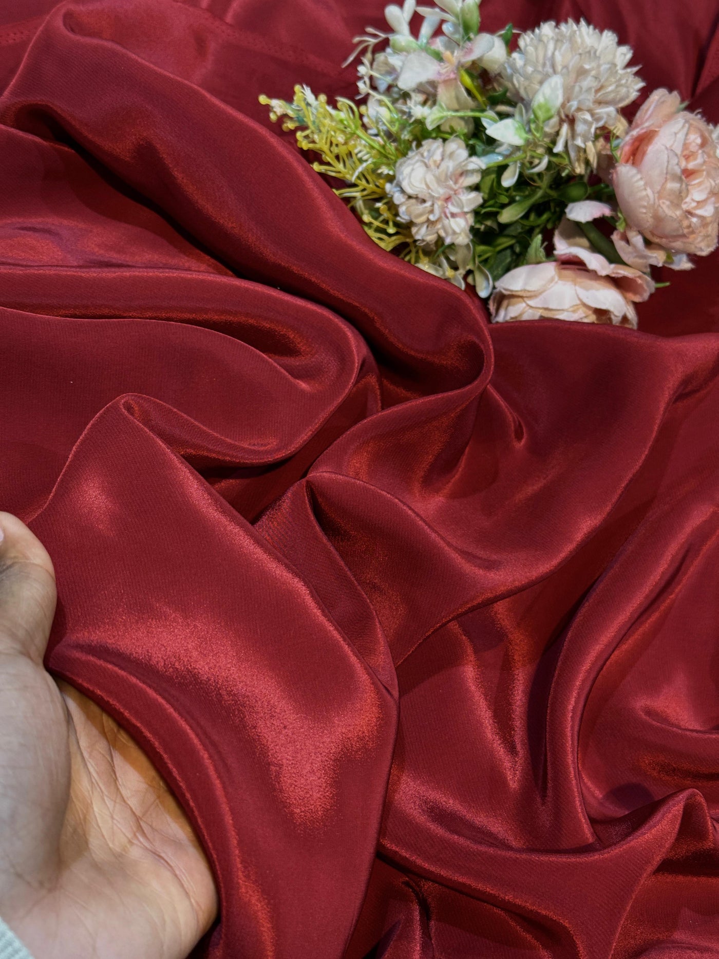 Rust Pure Viscose Crape Solid Colors 44 Inch width (Shade-I ) – Fabric ...