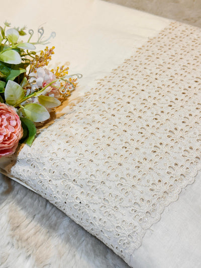 Pure Cotten Chikankari Cutwork For palazzo and Salwars 48 Inch width