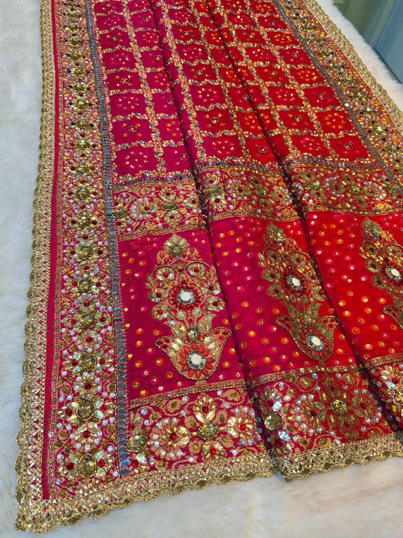 Sheeshmahal Pure Georgette Handwork Dupatta 2.35 meter length