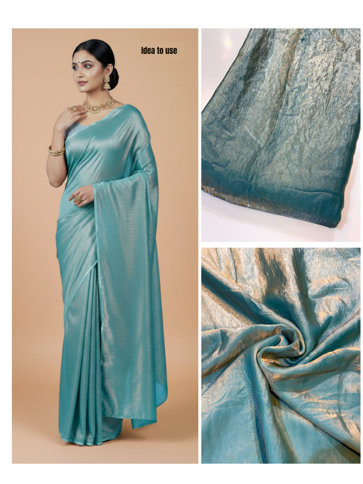 Supersoft Two Tone Satin Organza Fabric 44 inch width (Shade BF-2733)