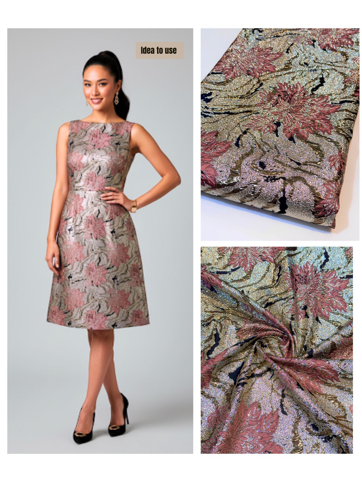 Fiora Big Width Korean Organza Jacquard Fabric 55 inch width