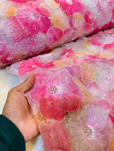 Fiza Applique Handwork Net Embroidery 54 inch width