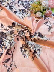 (Precut of 0.80 Meter) Satin Floral Print  44 Inch