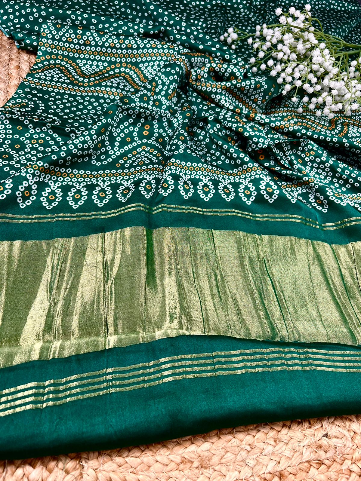 Pure Vicose Gajji Silk  Bandhni Dupatta 2.50 meter length