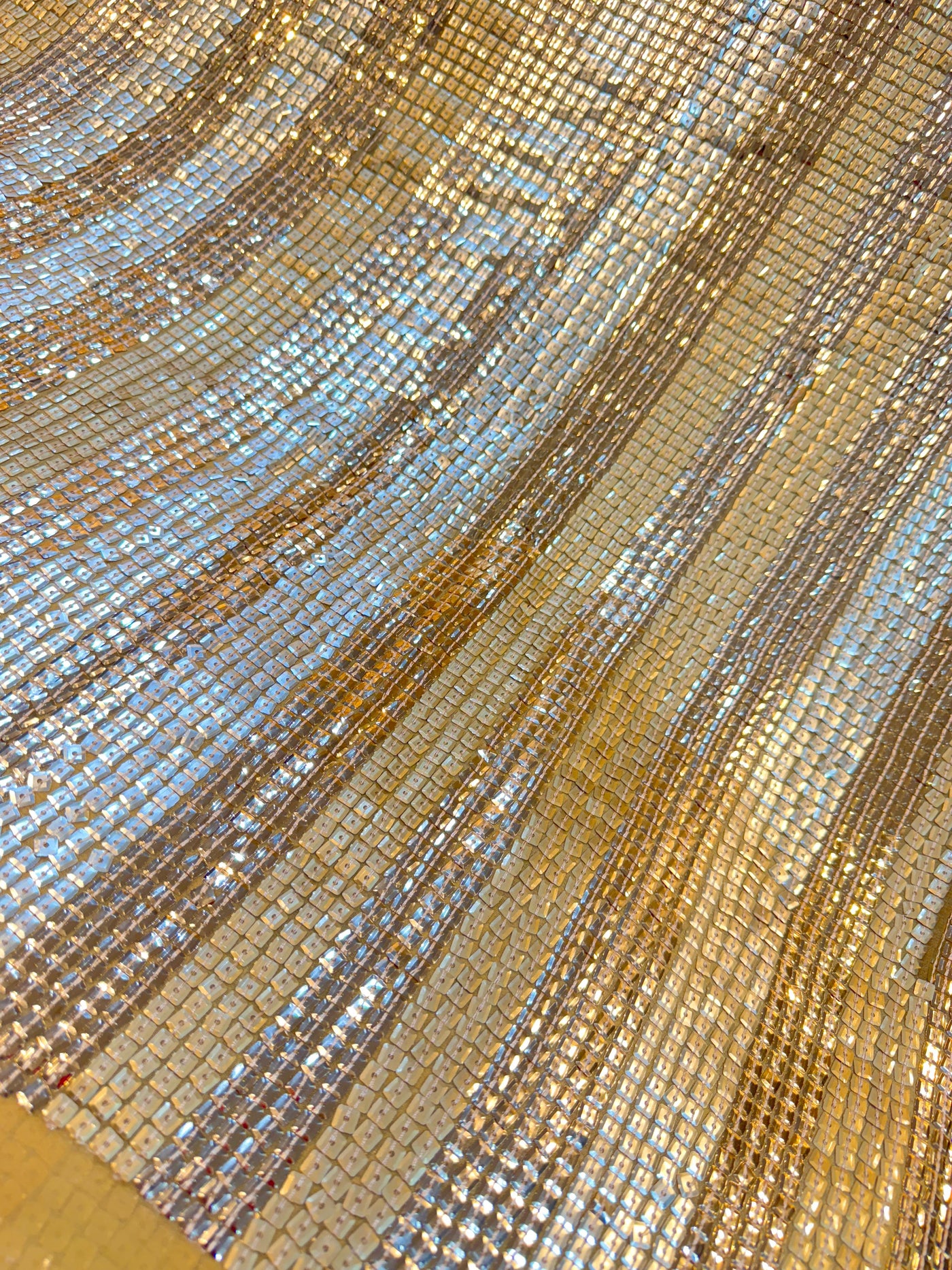 (Preorder - Dispatch after 20 Days) Sahiba Gold Pure Georgette Embroidery With Multiple Stripes Sequins Pattern 48 inch width