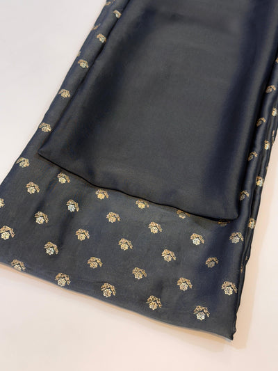 Grey Two Tone Georgette Suit Set (2.5 Meter Shirt with Foil / 2.5 Meter plain bottom)