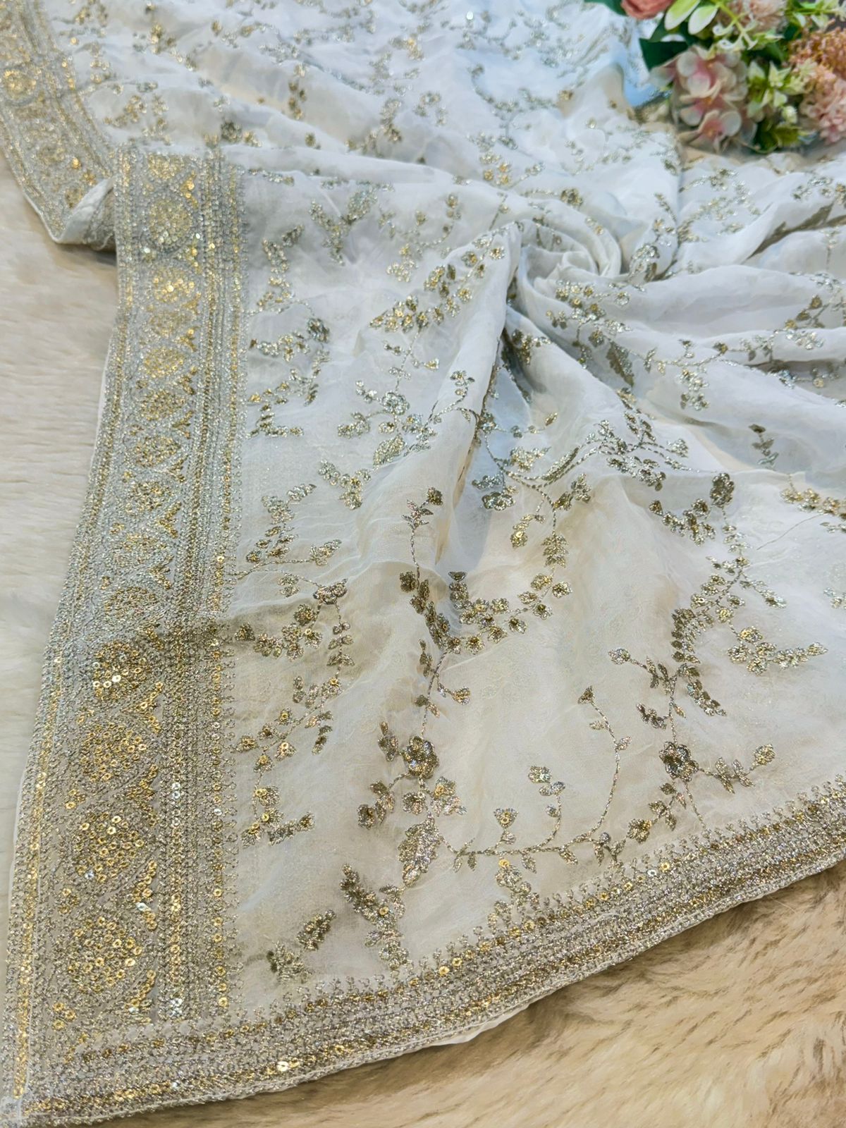 Sabhya Pure Viscose Organza Dyeable Dupatta 2.50 meter length